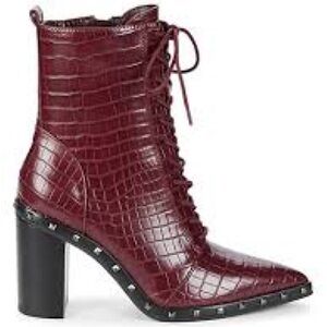 Charles by Charles David| Duffy Embossed Croc Design Heeled Ankle Boots